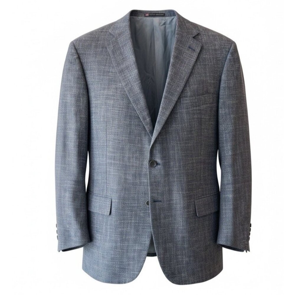 Hart Schaffner Marx Treats Squire Shop Blue Hopsack Blazer Sport Coat Jacket 50R